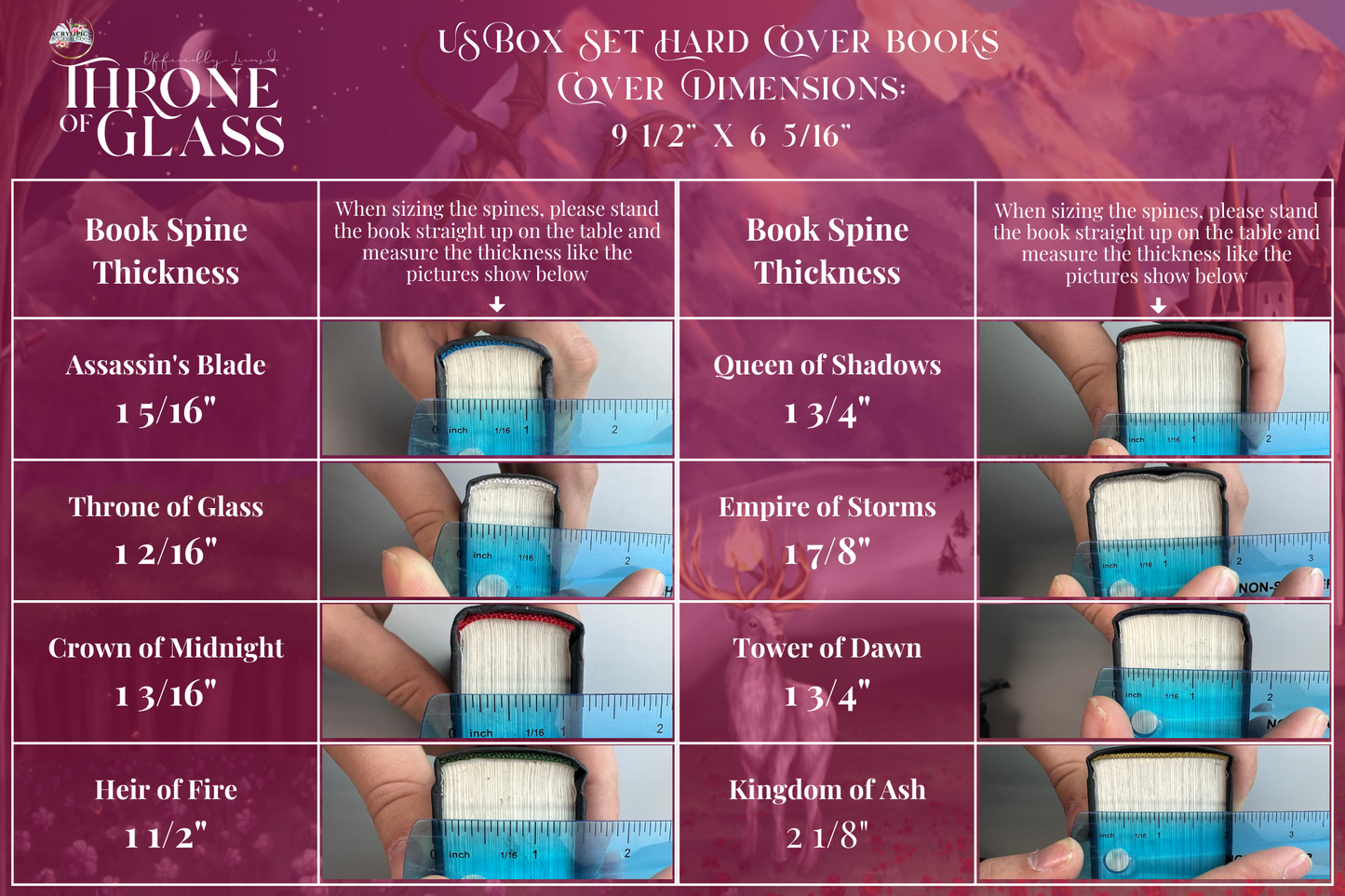 Throne of Glass Full Dust Jacket Set - OLD US BOX SET SIZING