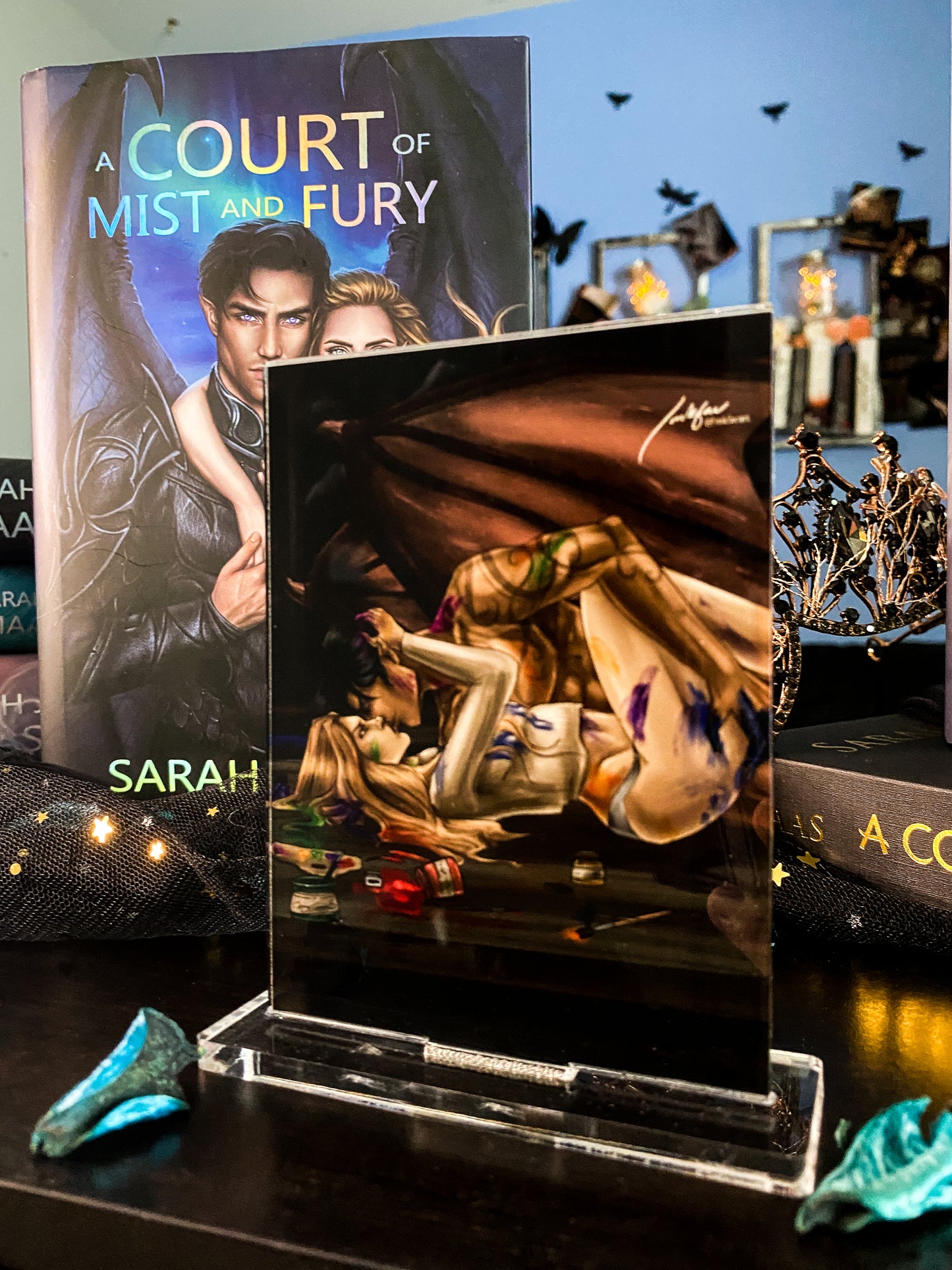 Chapter 55 - Fan Art from @InkFaeArt - Freestanding Bookshelf / Desktop Acrylic Accessory - Officially licensed by Sarah J. Maas - FA7