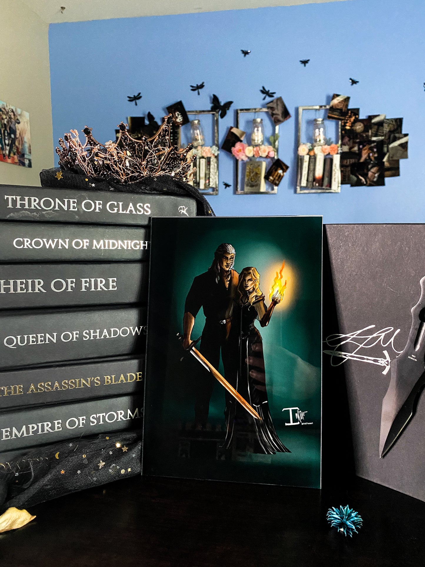 Rowan & Aelin - Throne of Glass Series - Stickable Acrylic Poster - Officially licensed by Sarah J. Maas - FA17