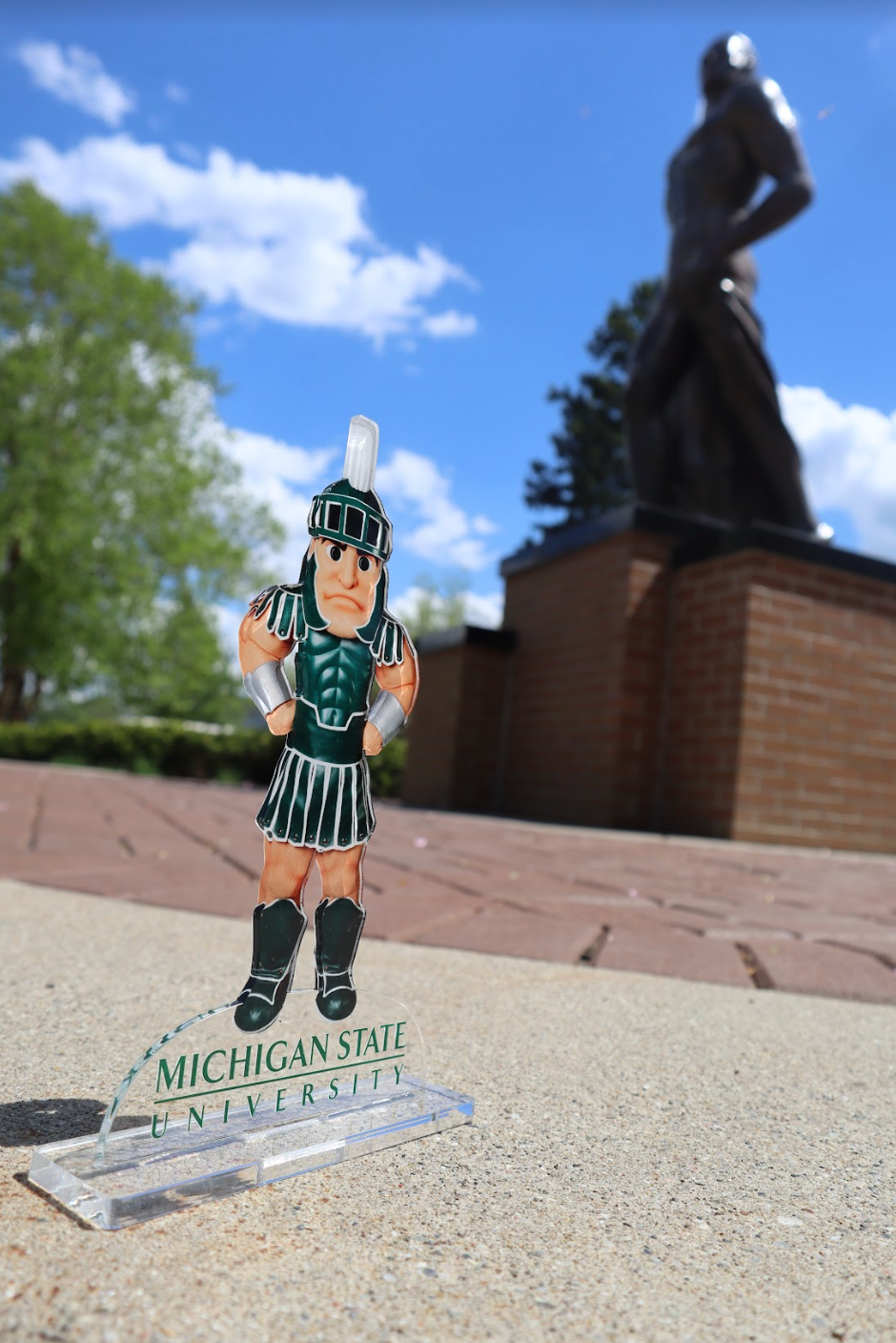 Game Face Sparty - Freestanding Bookshelf / Desktop Acrylic Accessory - Collegiate Licensed Product - MSU4