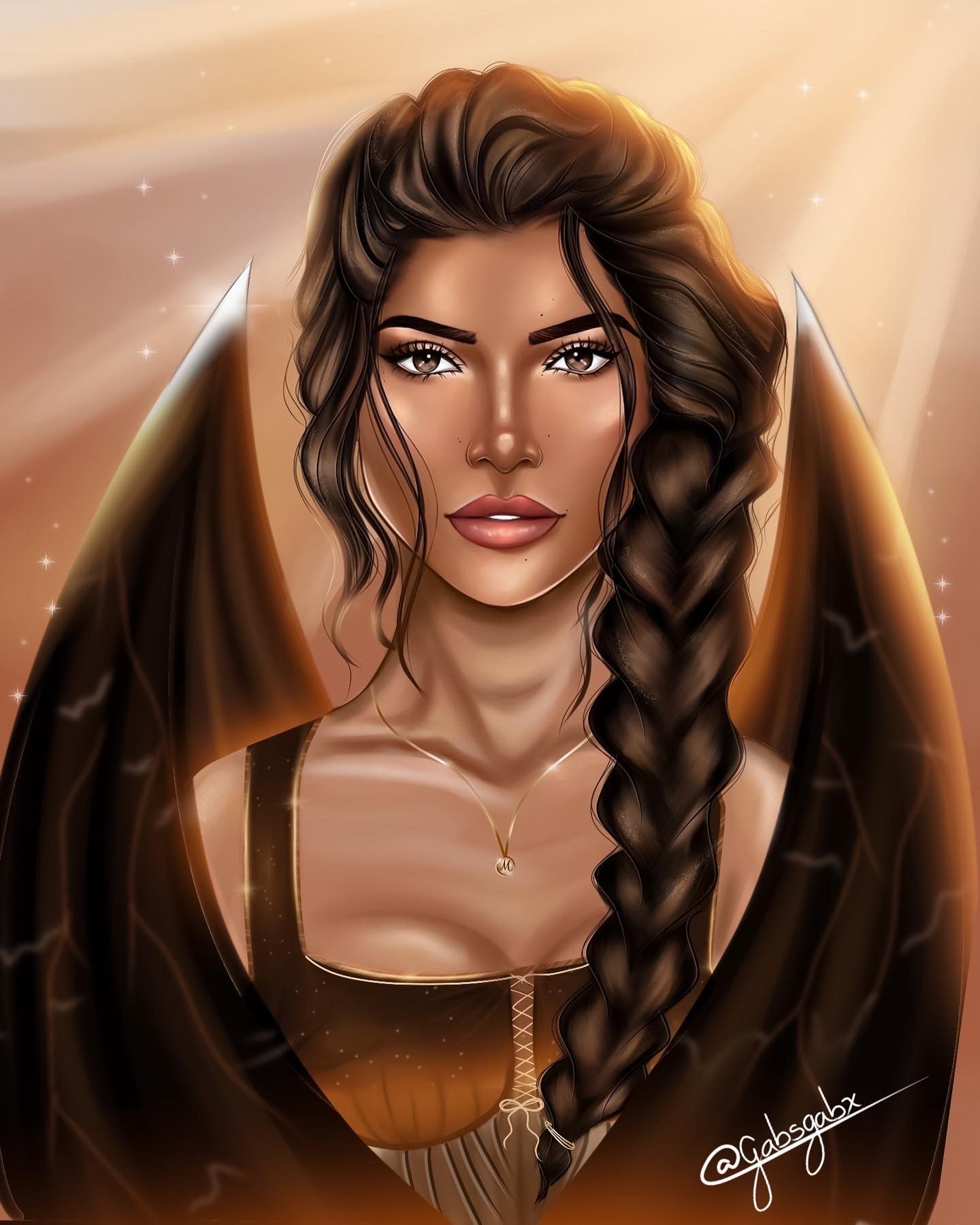 Emerie - Fan Art by @GabsGabx - A Court of Thorns and Roses Series - Stickable Acrylic Poster - Officially licensed by Sarah J. Maas - FA47