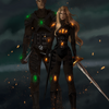 Rowan & Aelin in Illyrian Leathers - Fan Art from @InkFaeArt - Stickable Acrylic Poster - Officially licensed by Sarah J. Maas - FA50