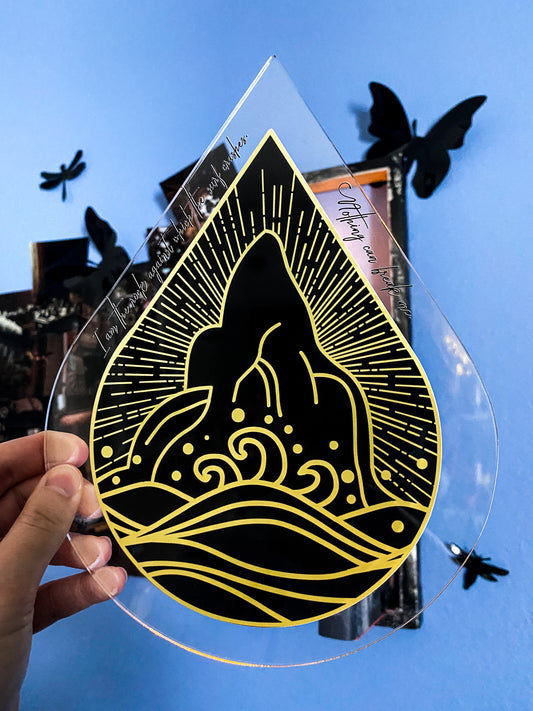 "I am the rock against which the surf crashes. Nothing can break me." - A Court of Thorns and Roses Series / A Court of Silver Flames- Stickable Acrylic Poster - Officially licensed by Sarah J. Maas - Drop Design