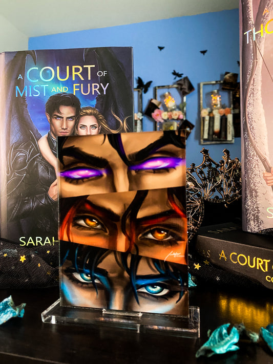 Brothers of the Night Court Engaged - Fan Art from @InkFaeArt - Freestanding Bookshelf / Desktop Acrylic Accessory - Officially licensed by Sarah J. Maas - FA2