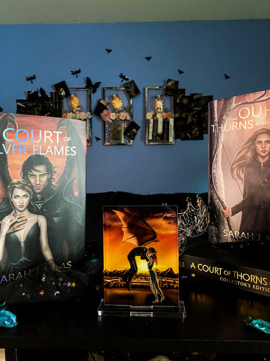 The Shadowsinger & The Valkyrie - Fan Art from @InkFaeArt - Freestanding Bookshelf / Desktop Acrylic Accessory - Officially licensed by Sarah J. Maas - FA15