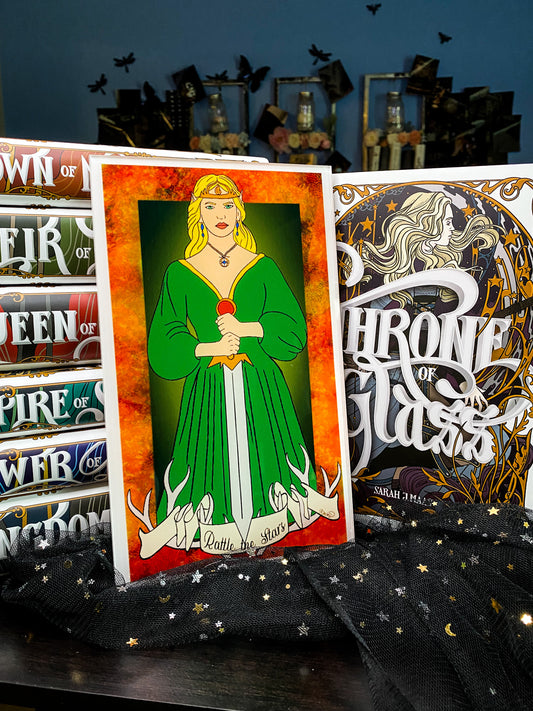 Aelin Galathynius Tarot - Fan Art by Becky Fuller - Throne of Glass Series - Stickable Acrylic Poster - Officially licensed by Sarah J. Maas - FA41
