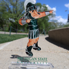 Pointing Sparty - Freestanding Bookshelf / Desktop Acrylic Accessory - Collegiate Licensed Product - MSU1