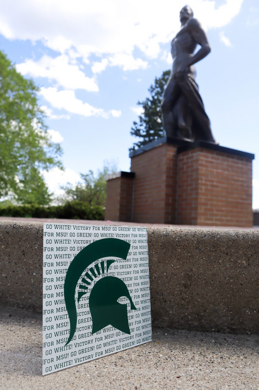 "Go Green! Go White! Victory for MSU!" Poster - Stickable Acrylic Poster - Collegiate Licensed Product - MSU13