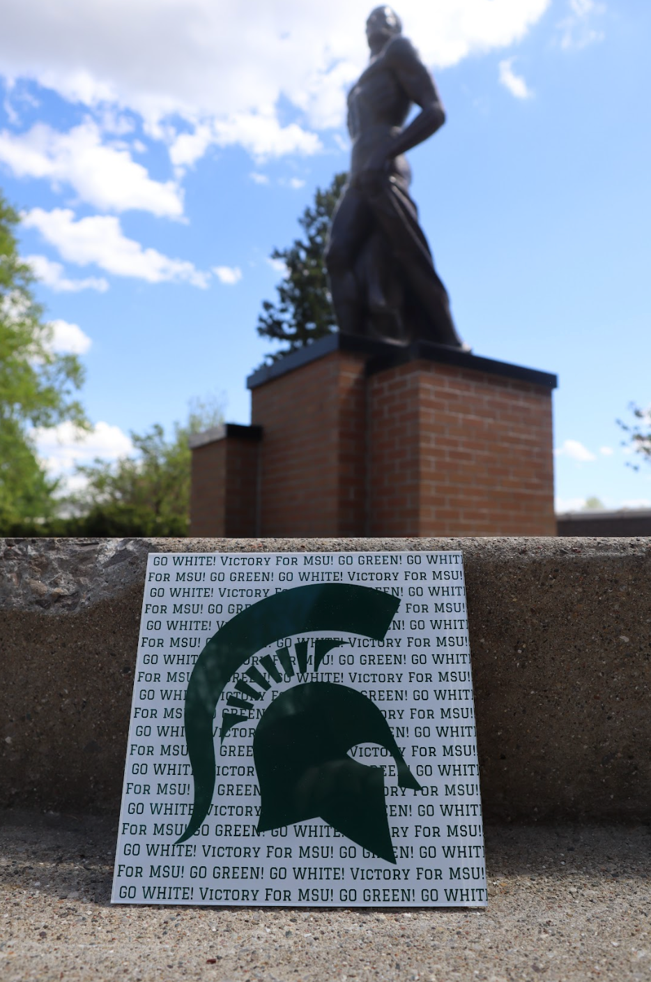 "Go Green! Go White! Victory for MSU!" Poster - Stickable Acrylic Poster - Collegiate Licensed Product - MSU13