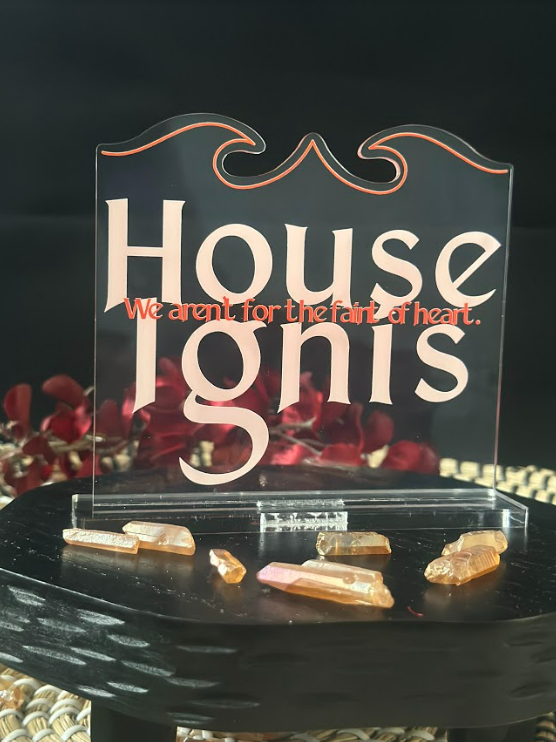 House Ignis - Zodiac Academy - Freestanding Bookshelf / Desktop Acrylic Accessory - Officially licensed - D64